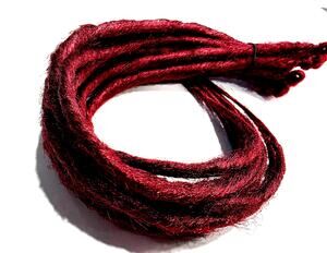 10 SE Single Ended Burgundy Red Synthetic Dreads Dreadlock Hair Extensions